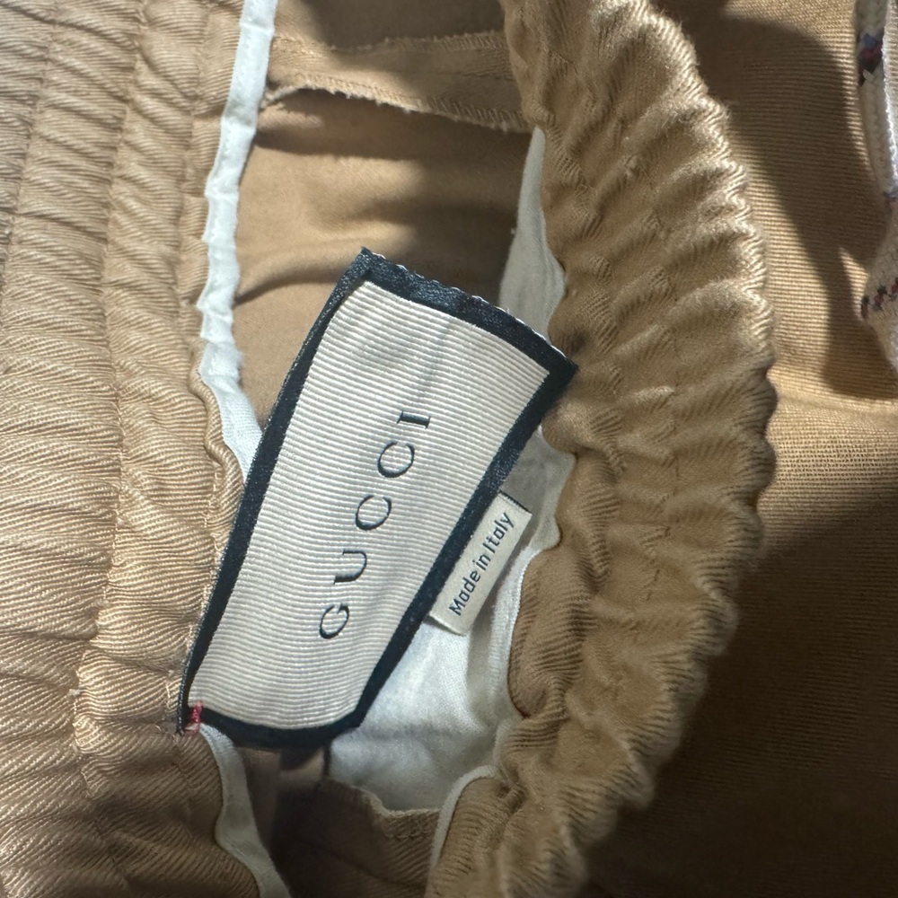 Gucci Tan Joggers with White Logo - Picture 7 of 10